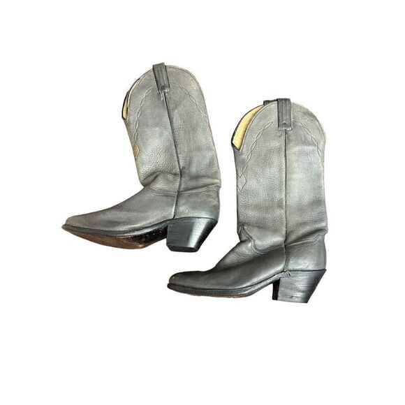 Abilene Men’s Western Gray Leather   Mid -Calf Boots - Picture 2 of 14